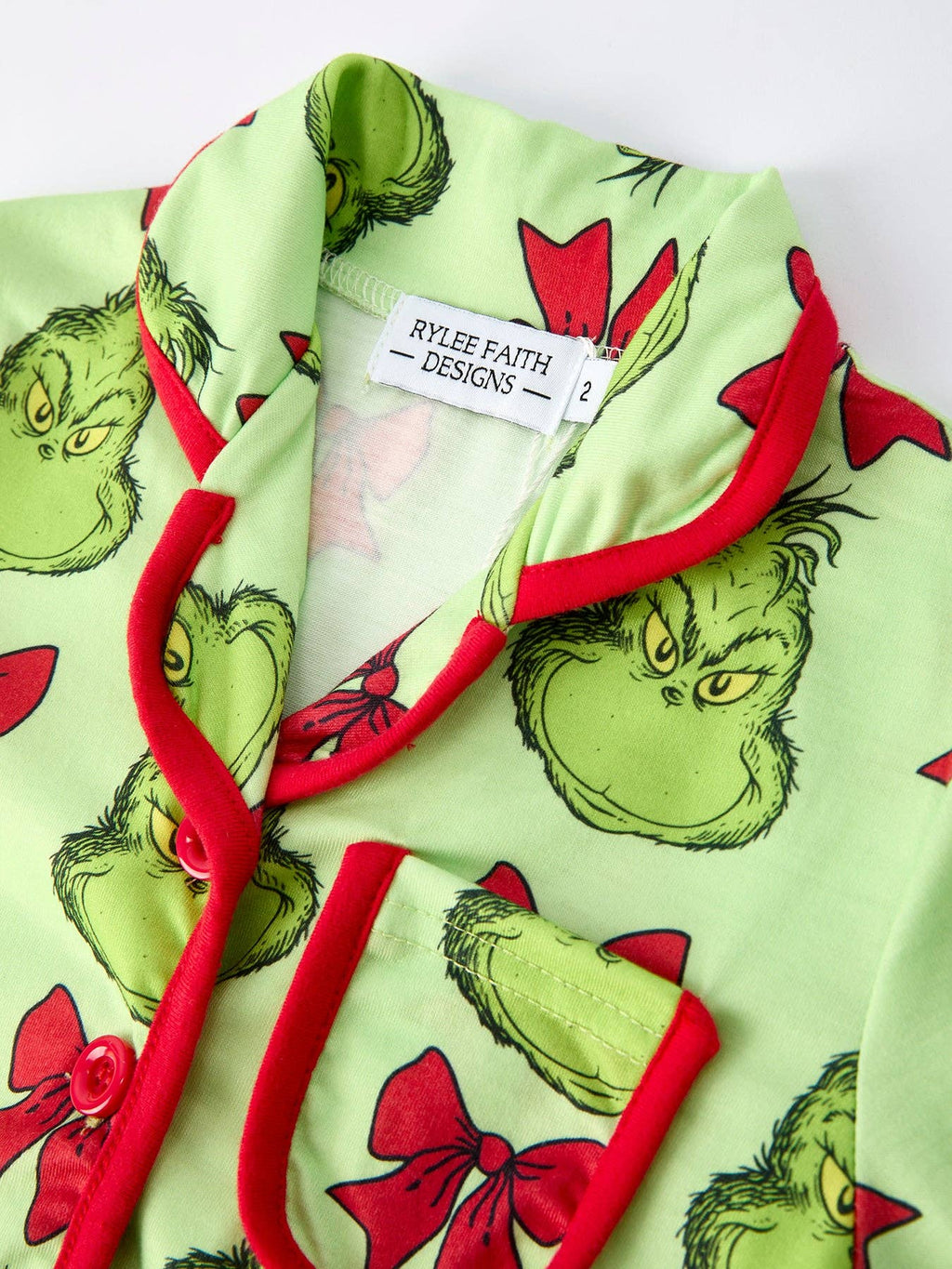 Mommy And Me Christmas  Character Bow Print Girls Pajama Set