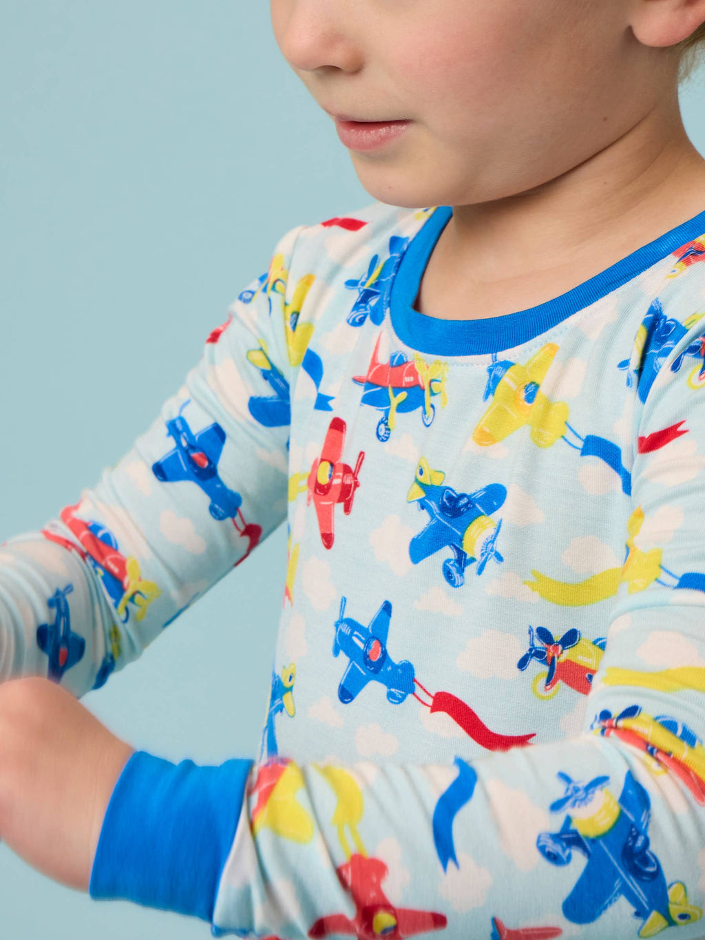 SoftSnooze™ Kids Bamboo Viscose Plane Parade Long Sleeve Pajama Set