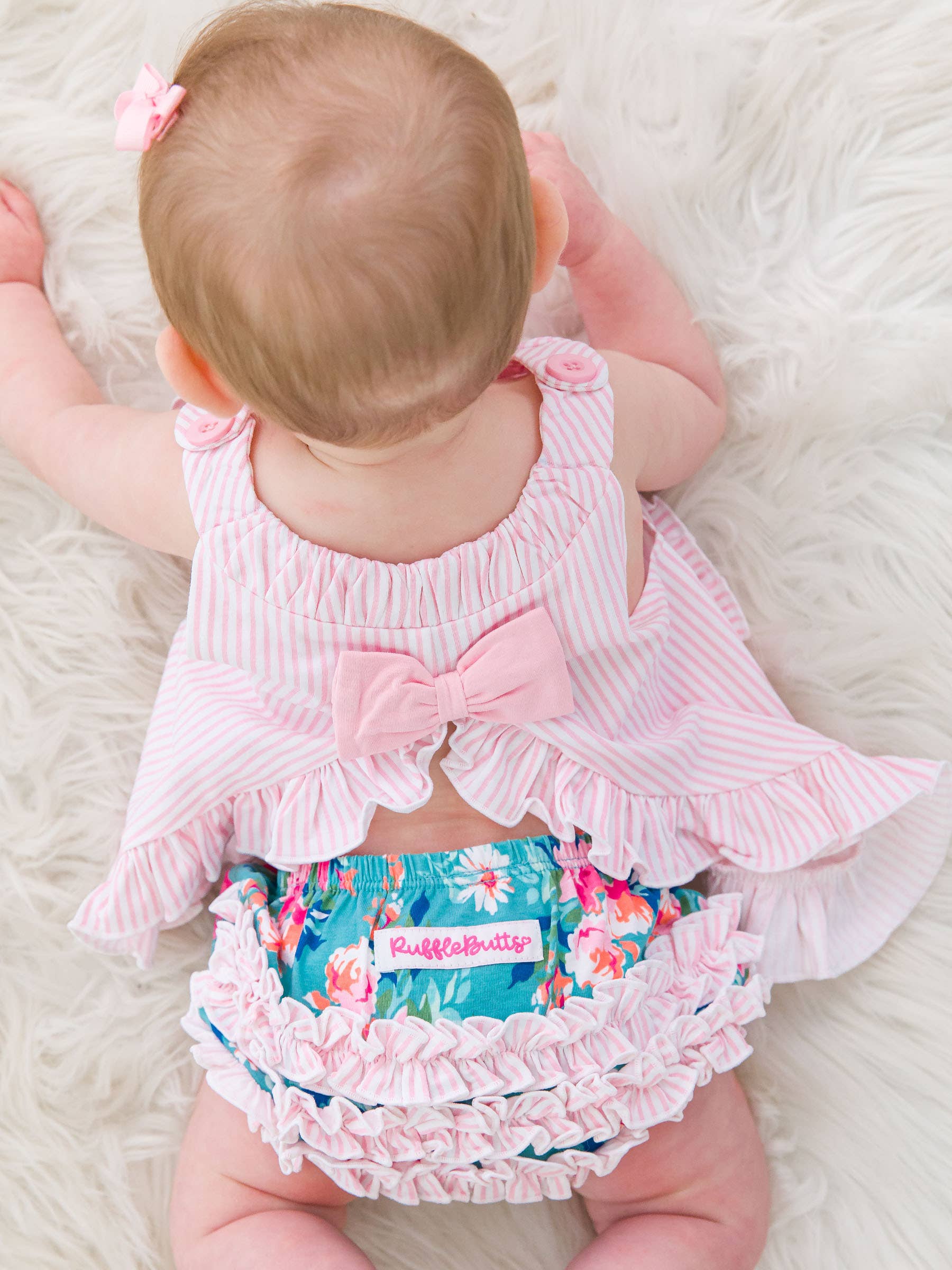 Baby Girls Fancy Me Floral Knit Swing Top & Ruffle Bloomer Set