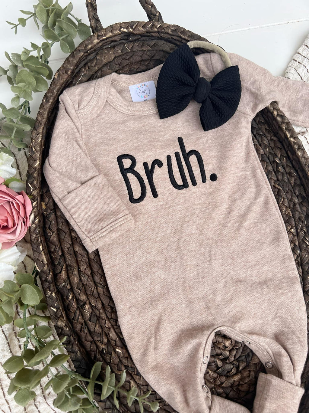 Baby Romper | Mocha Brown Baby Outfit -Bruh