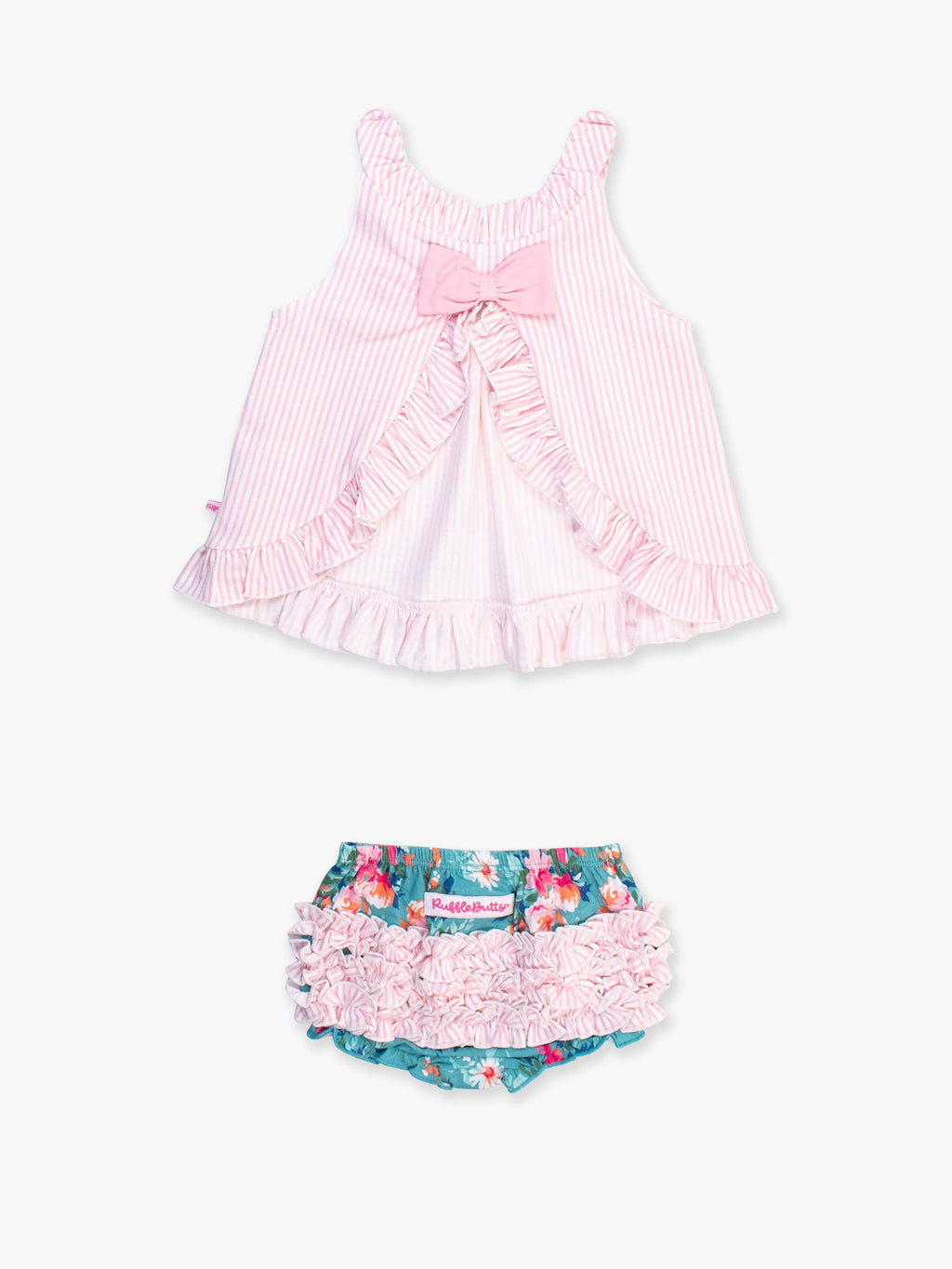 Baby Girls Fancy Me Floral Knit Swing Top & Ruffle Bloomer Set