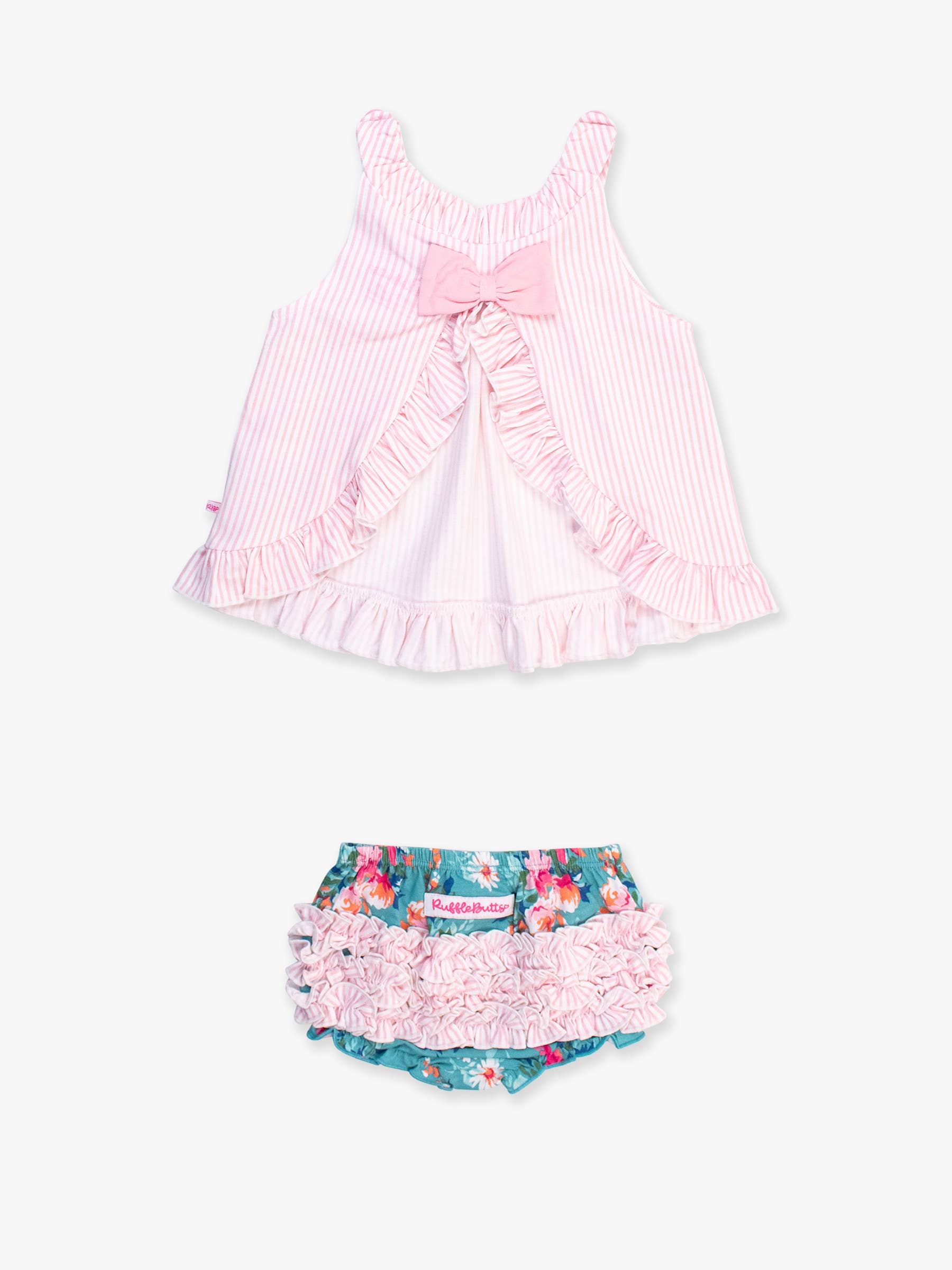 Baby Girls Fancy Me Floral Knit Swing Top & Ruffle Bloomer Set