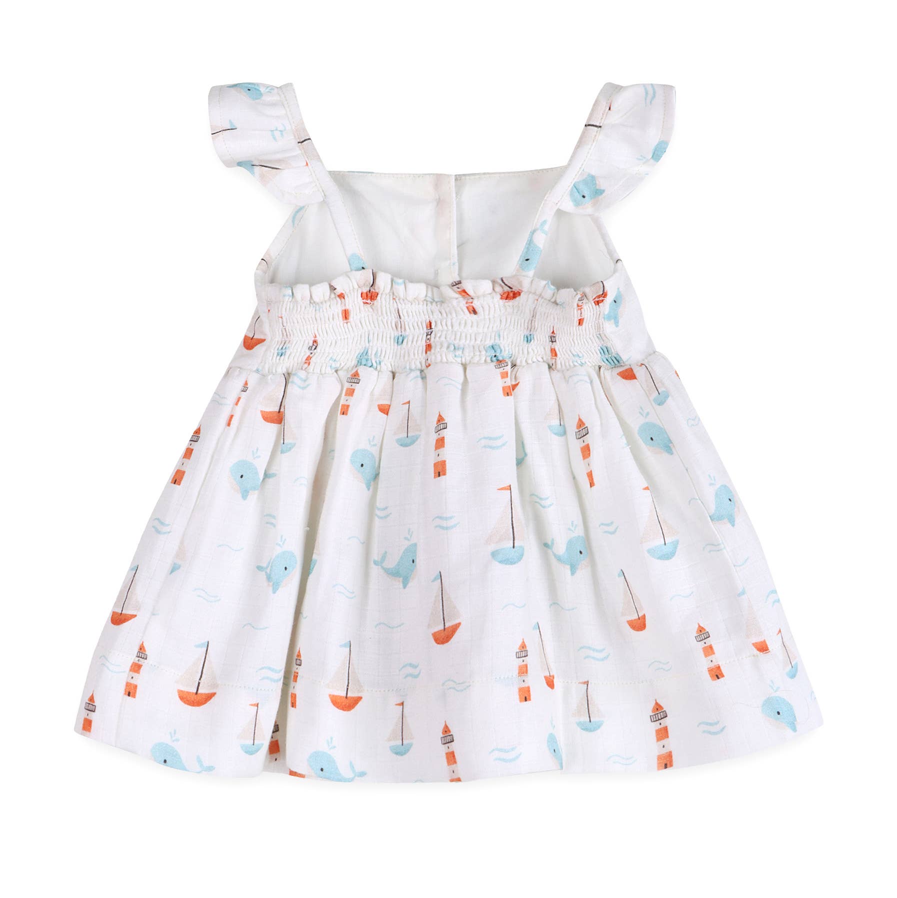Sailboat Baby Dress + Bloomer (Organic Muslin)