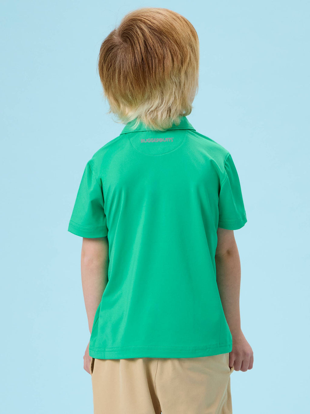 Boys Bright Green Knit Short Sleeve Performance Polo