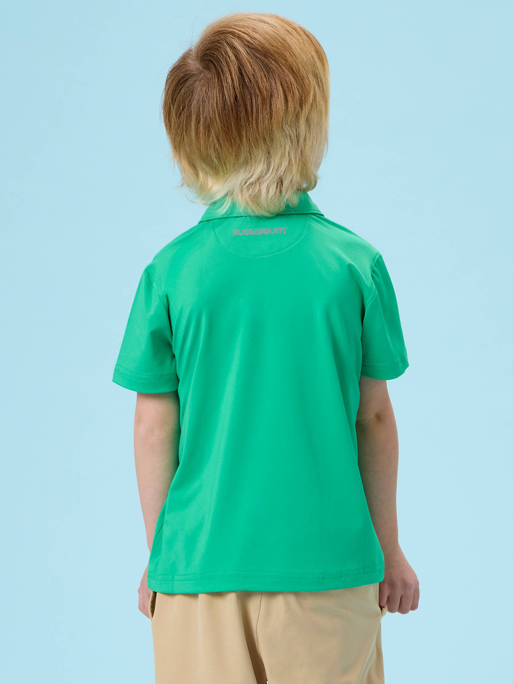Boys Bright Green Knit Short Sleeve Performance Polo