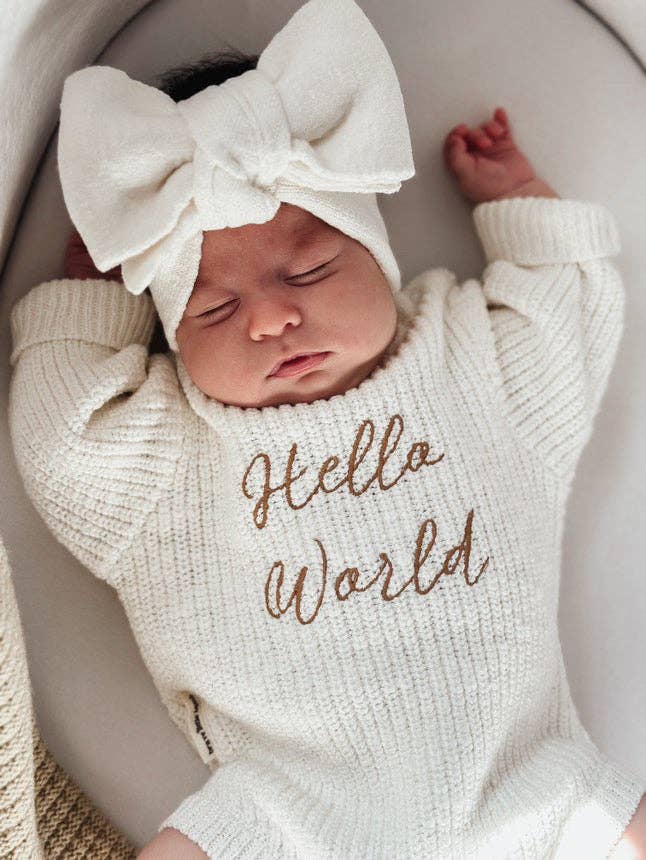 Knit Bow Headband | Textured Cloud
