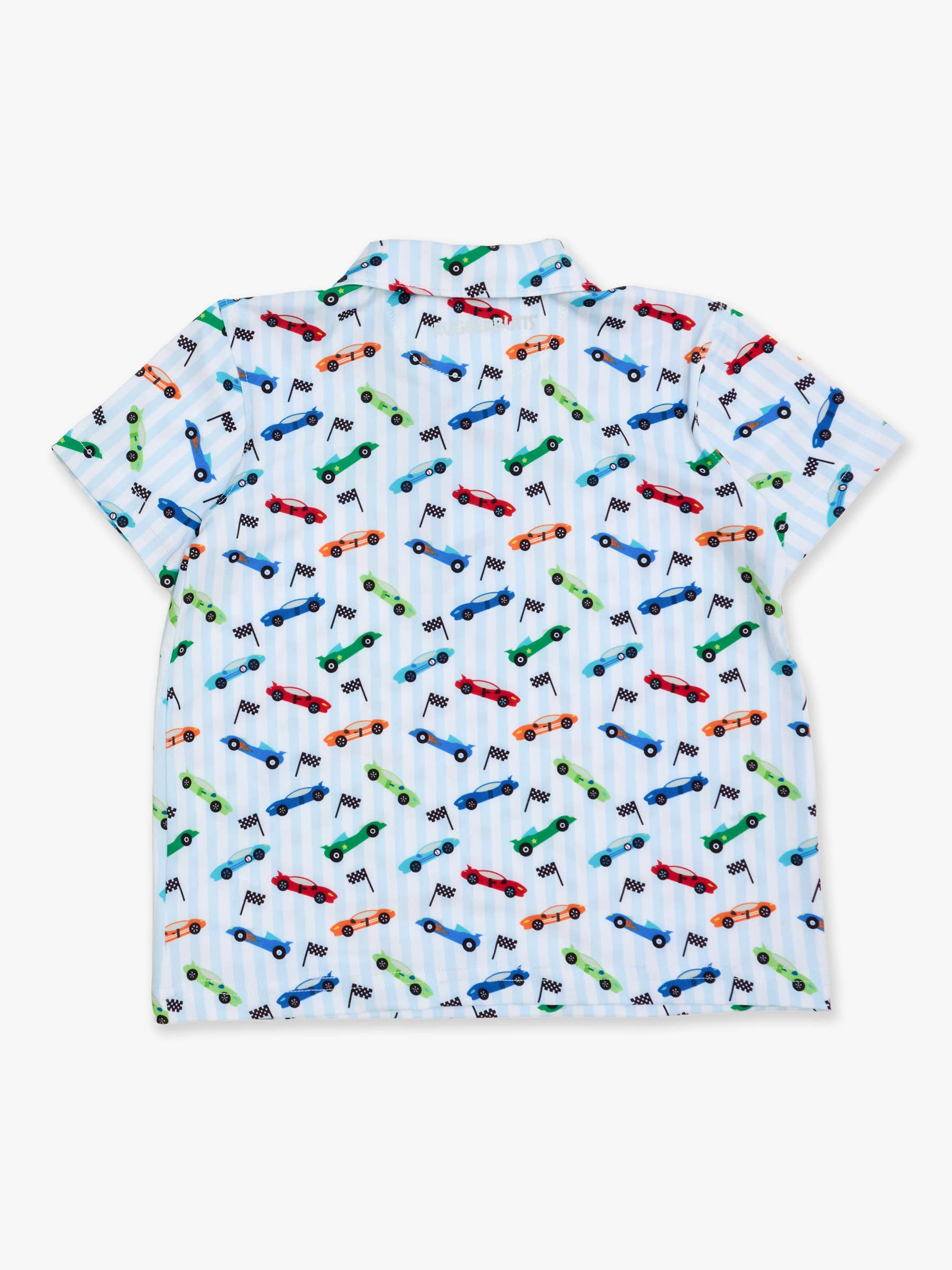 Boys Let's Roll Racecar Knit Short Sleeve Performance Polo