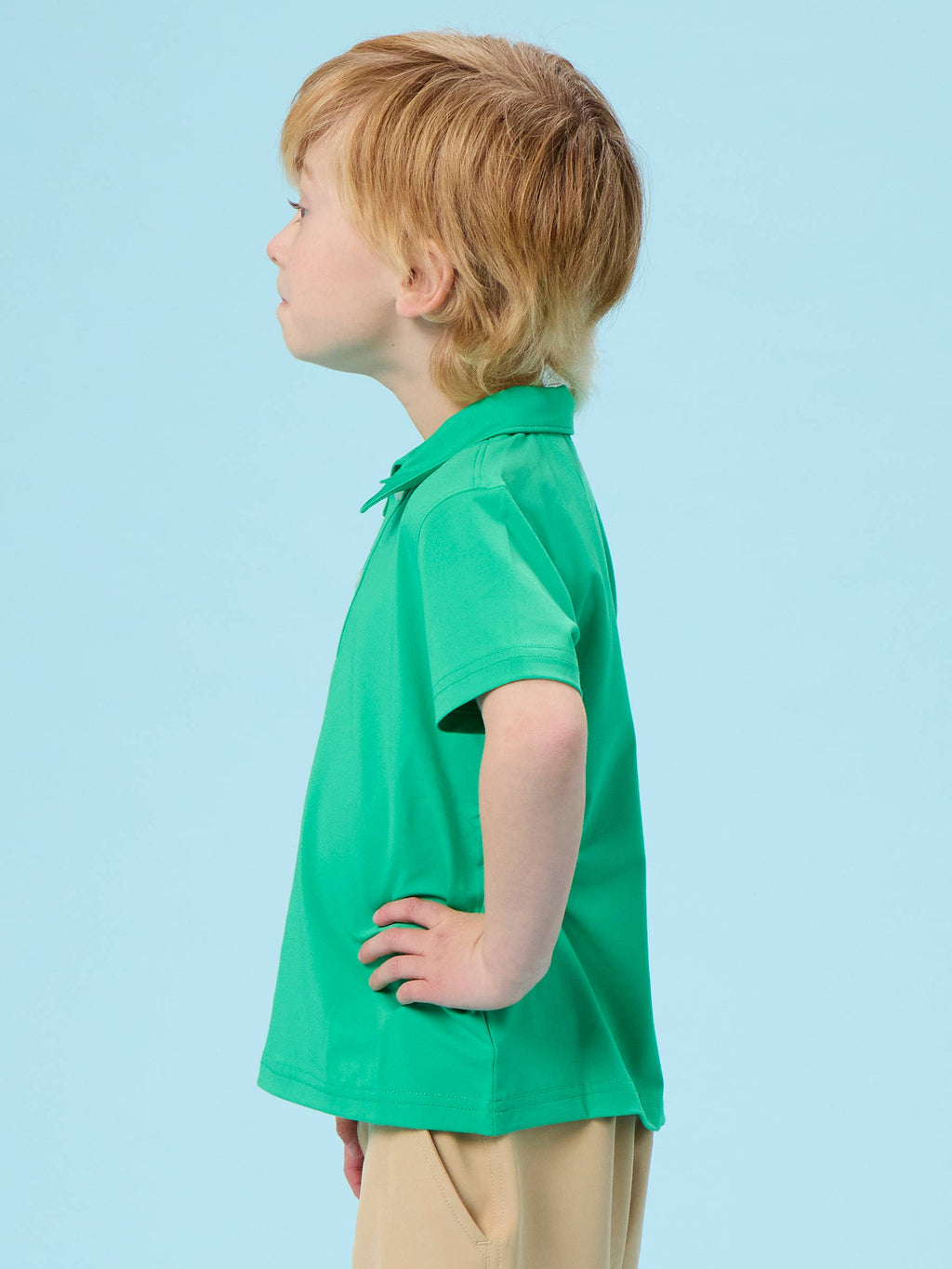 Boys Bright Green Knit Short Sleeve Performance Polo
