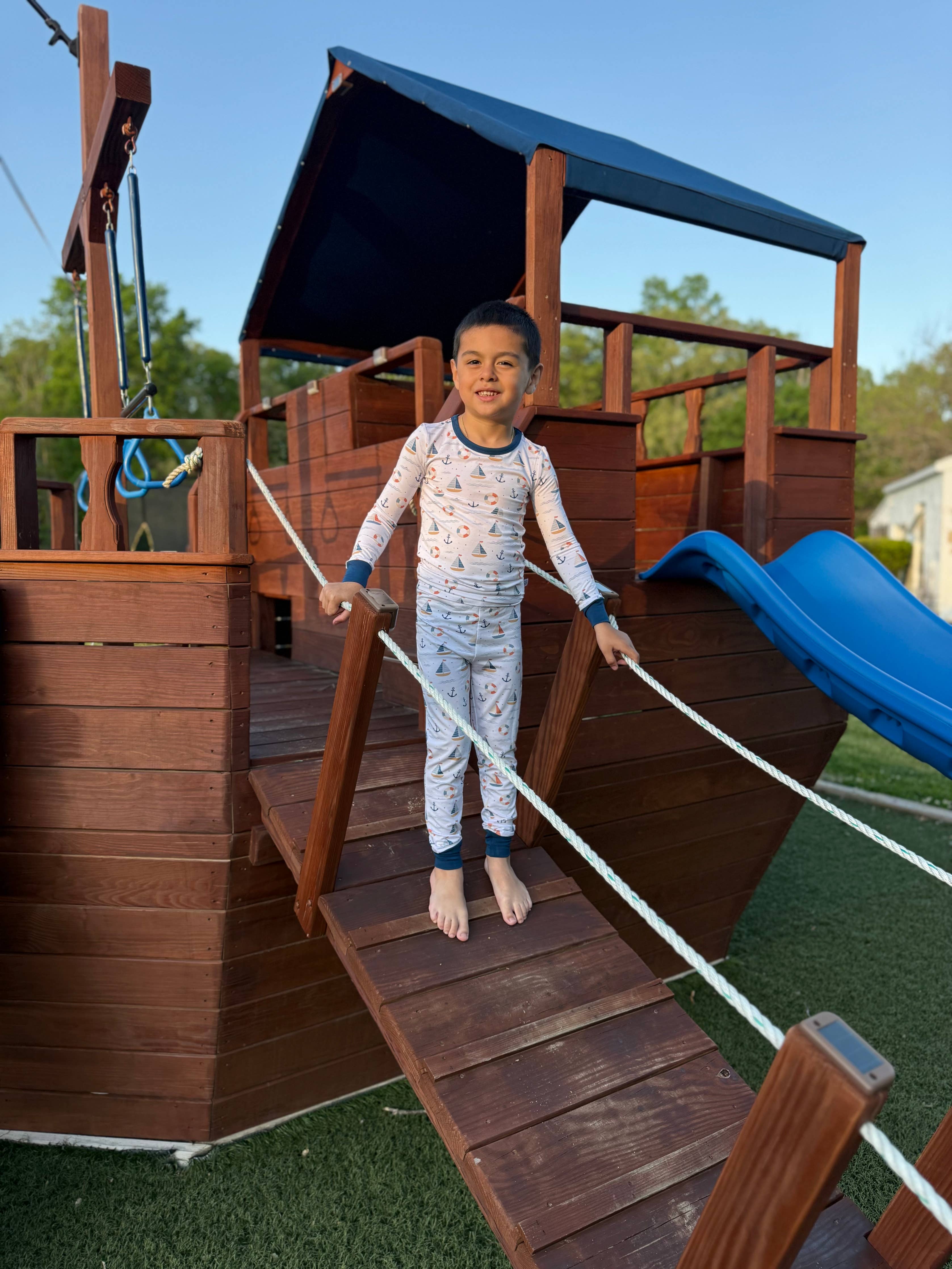 Harbor Dreams Luxury Bamboo Toddler Pajama Set | Soluna™