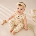 2 Piece Sleeveless Willow + Whimsy Coverall & Headband Set