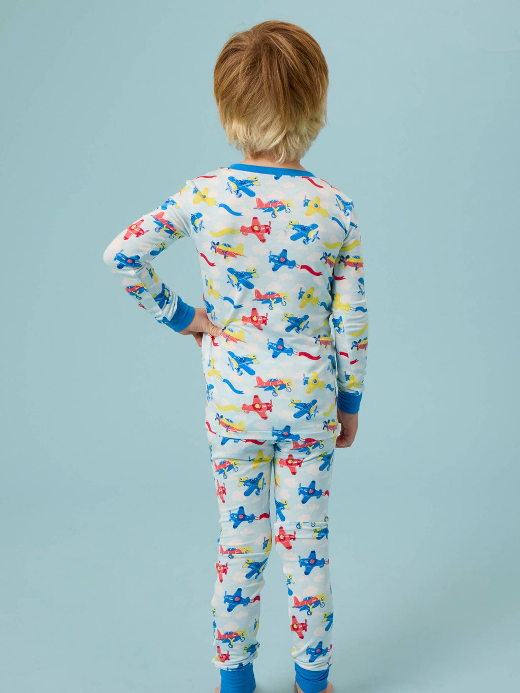 SoftSnooze™ Kids Bamboo Viscose Plane Parade Long Sleeve Pajama Set