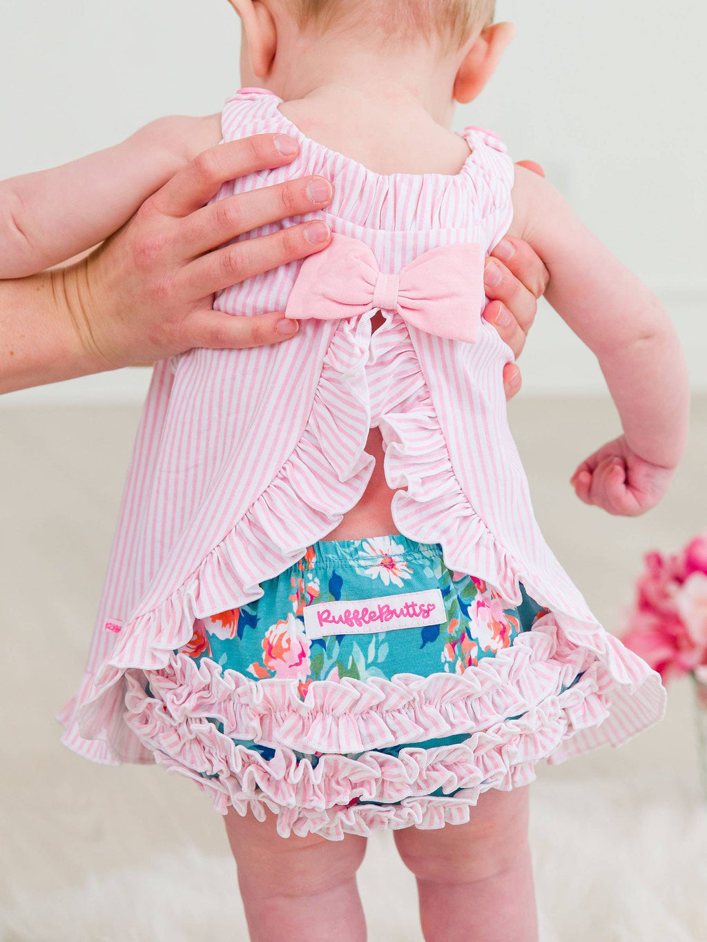 Baby Girls Fancy Me Floral Knit Swing Top & Ruffle Bloomer Set
