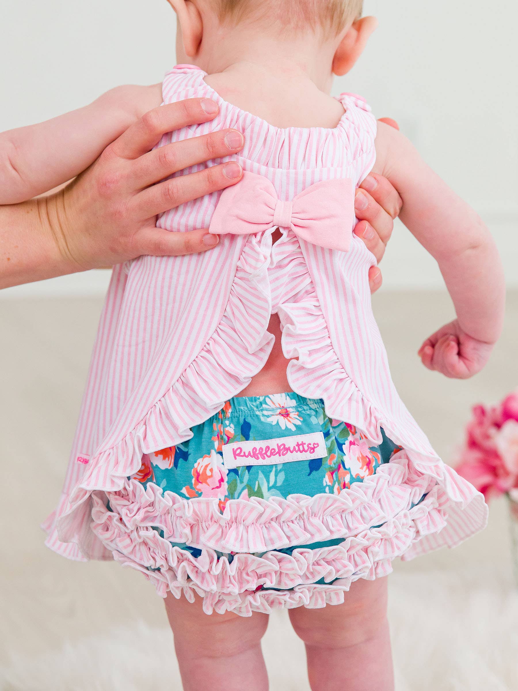 Baby Girls Fancy Me Floral Knit Swing Top & Ruffle Bloomer Set