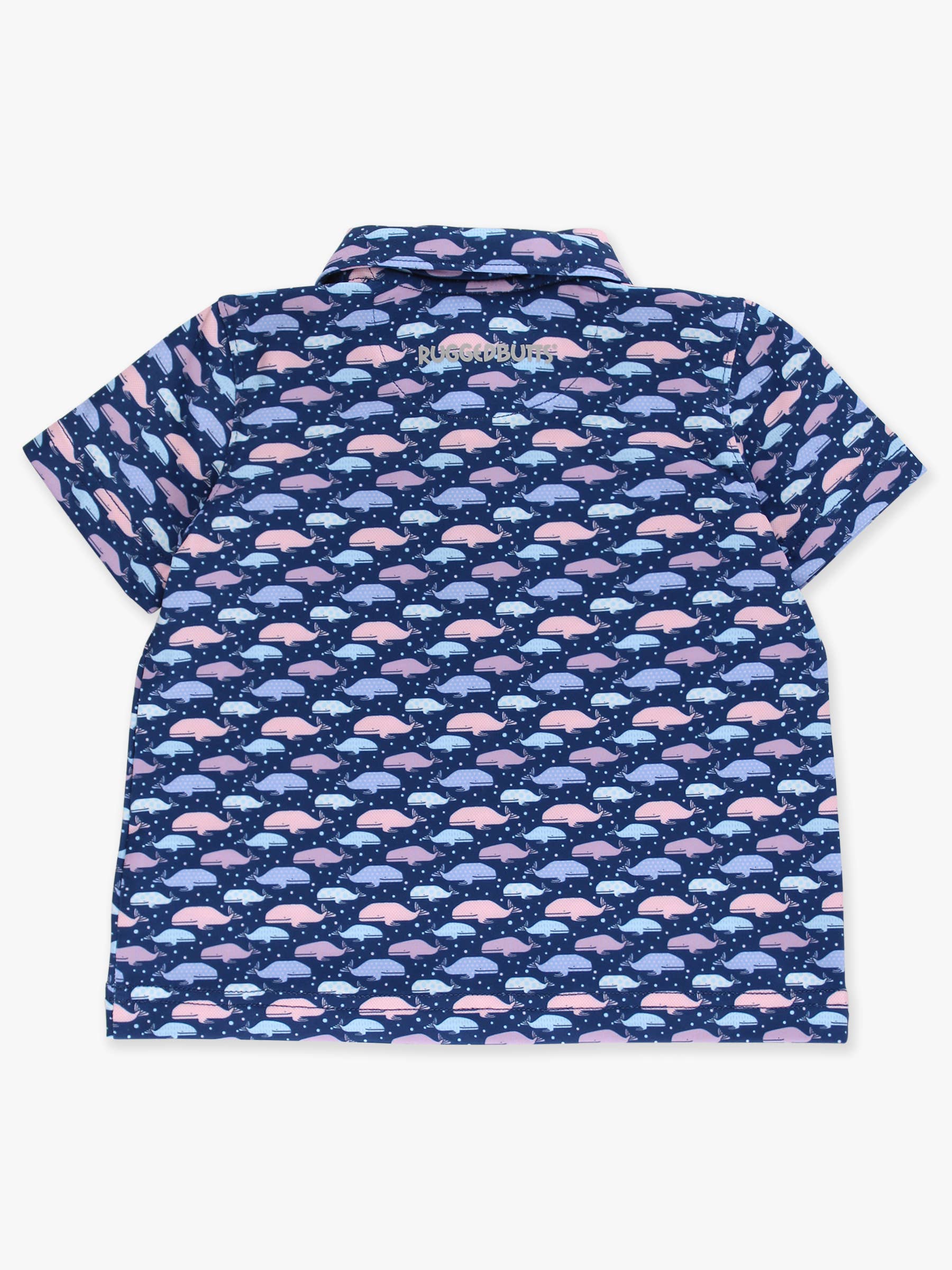 Boys Tiny Whale Harbor Knit Short Sleeve Performance Polo