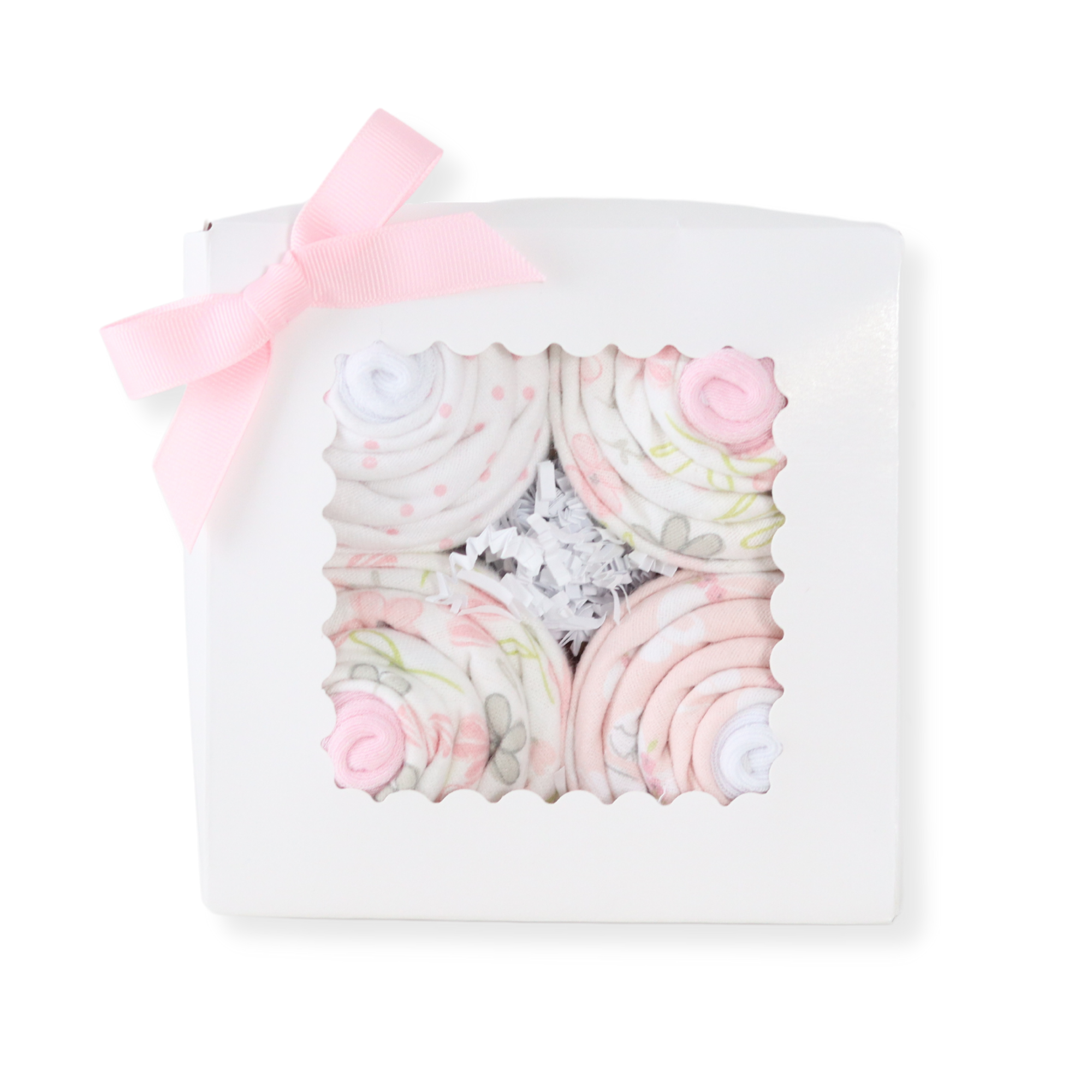 Baby Cupcake Gift Set - Receiving Blankets & Socks - Girl