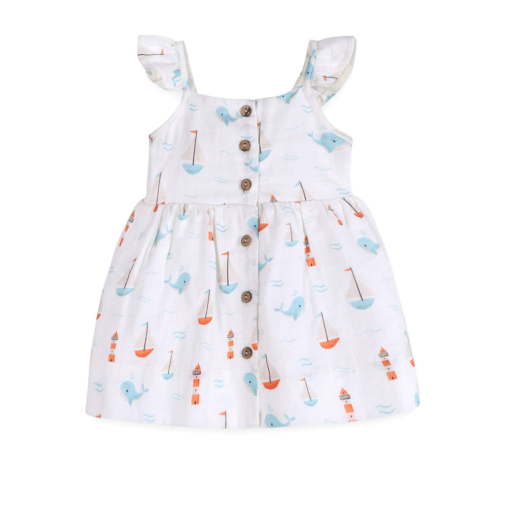 Sailboat Baby Dress + Bloomer (Organic Muslin)