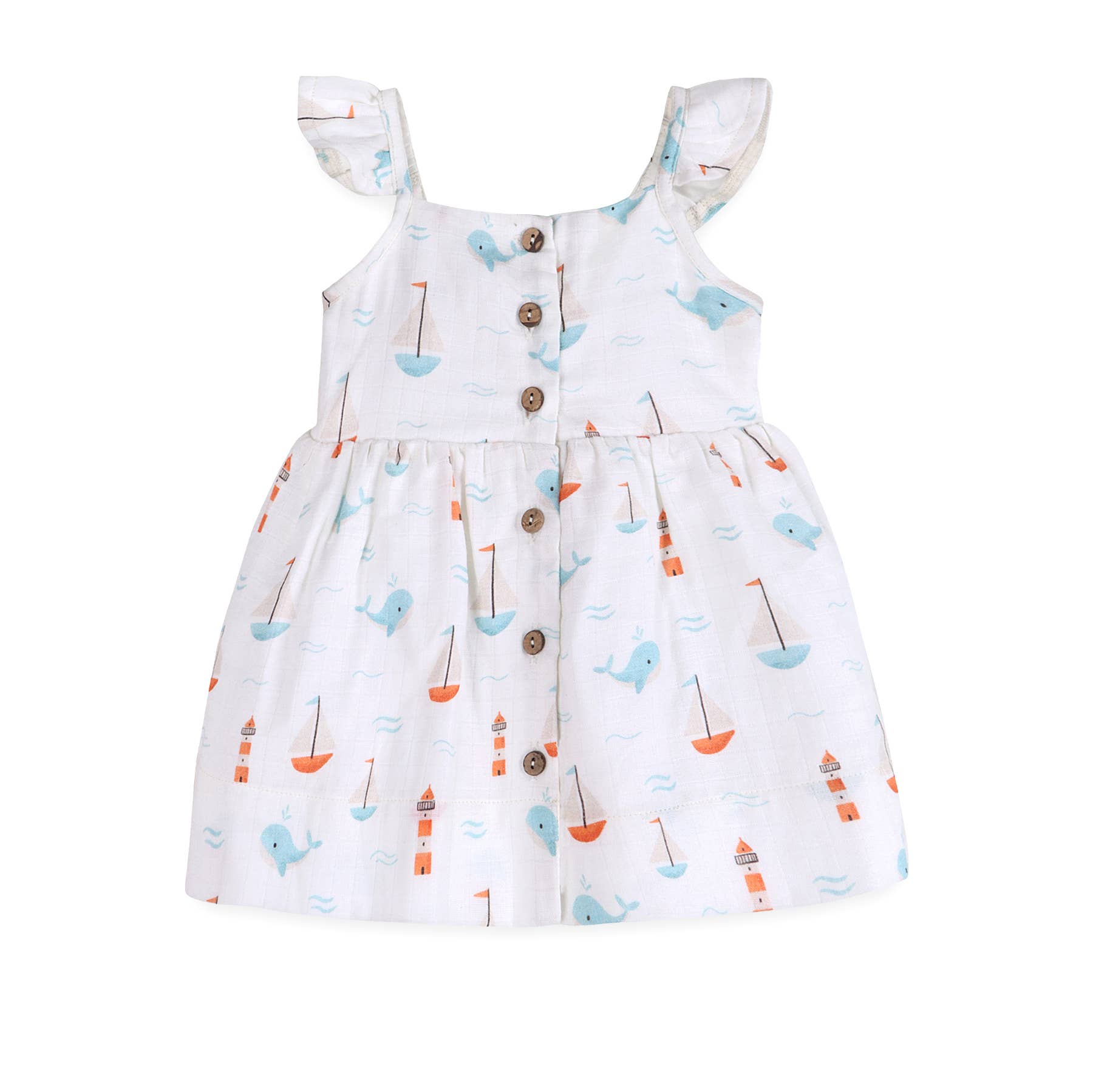 Sailboat Baby Dress + Bloomer (Organic Muslin)