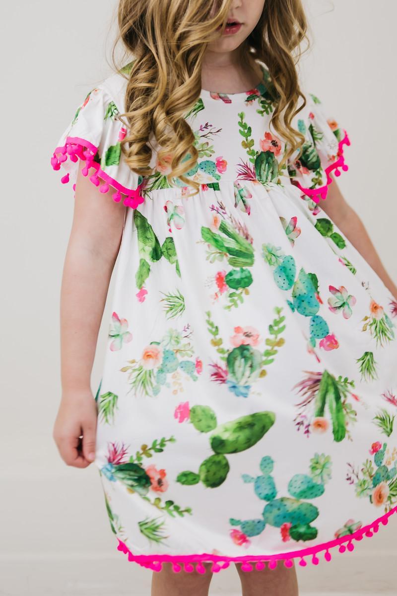 Cute Cactus Pom Pom Dress