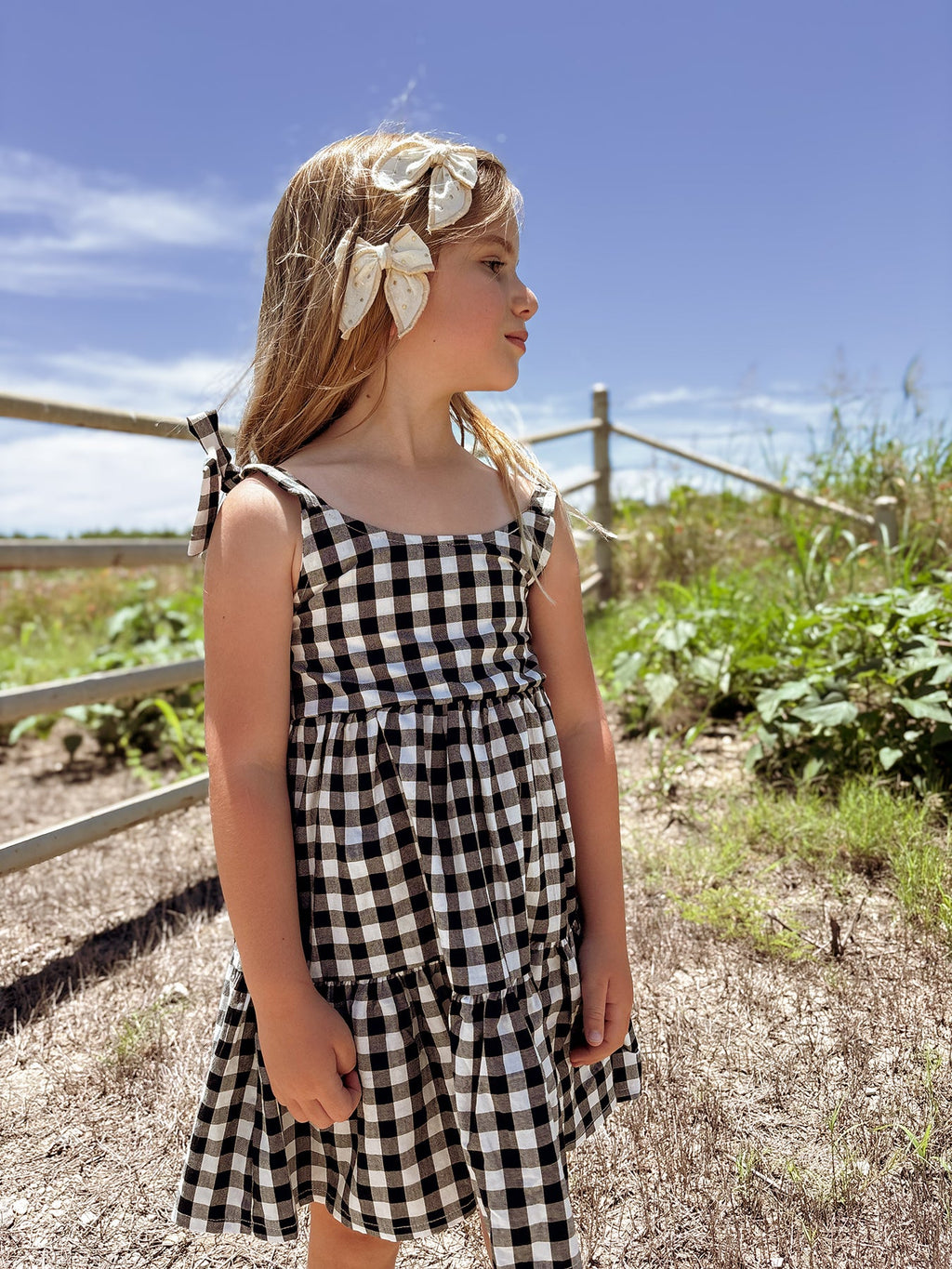 Mommy & Me Plaid Girl Smocked Ruffle Dress