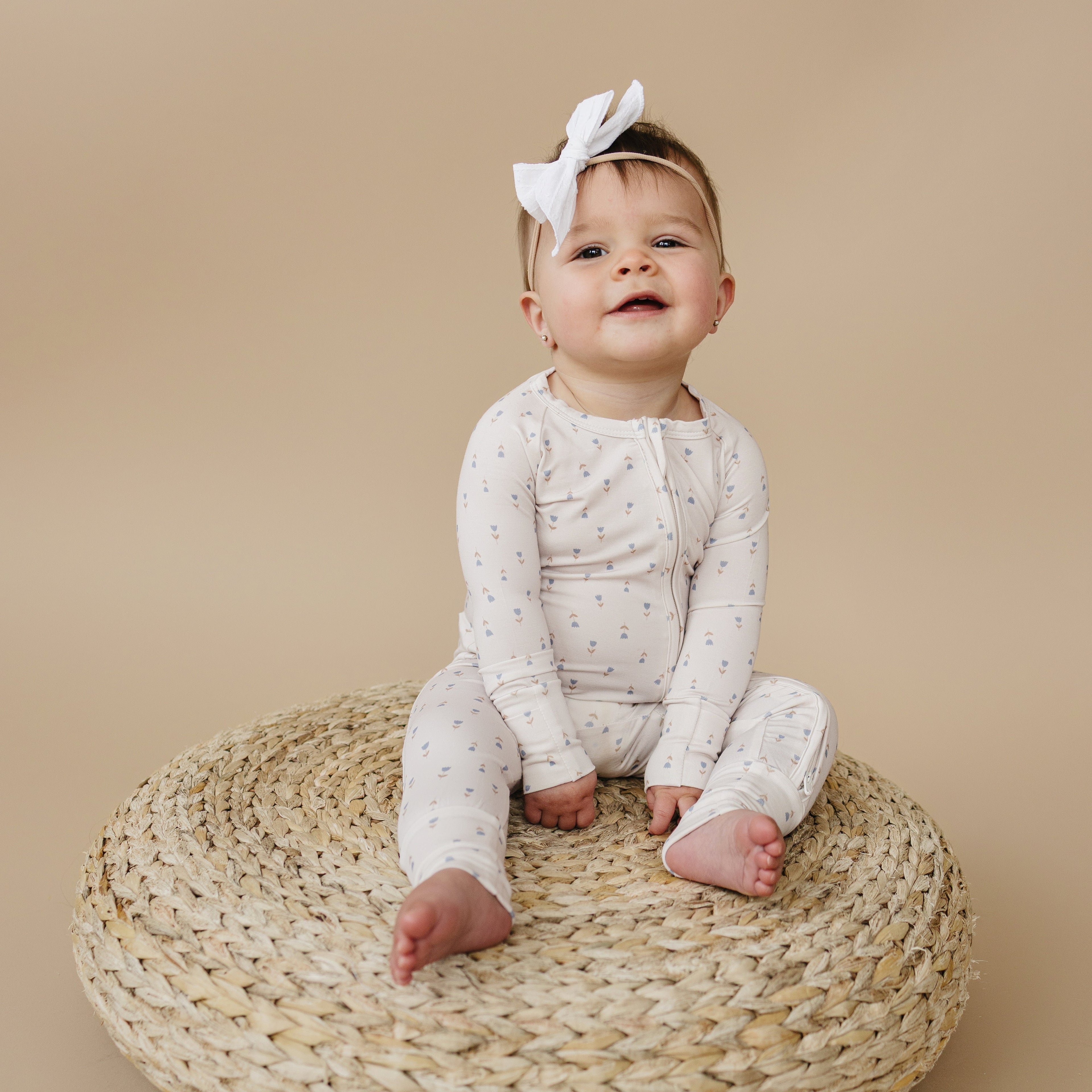 Tiny Tulips Bamboo Zippy Pajamas