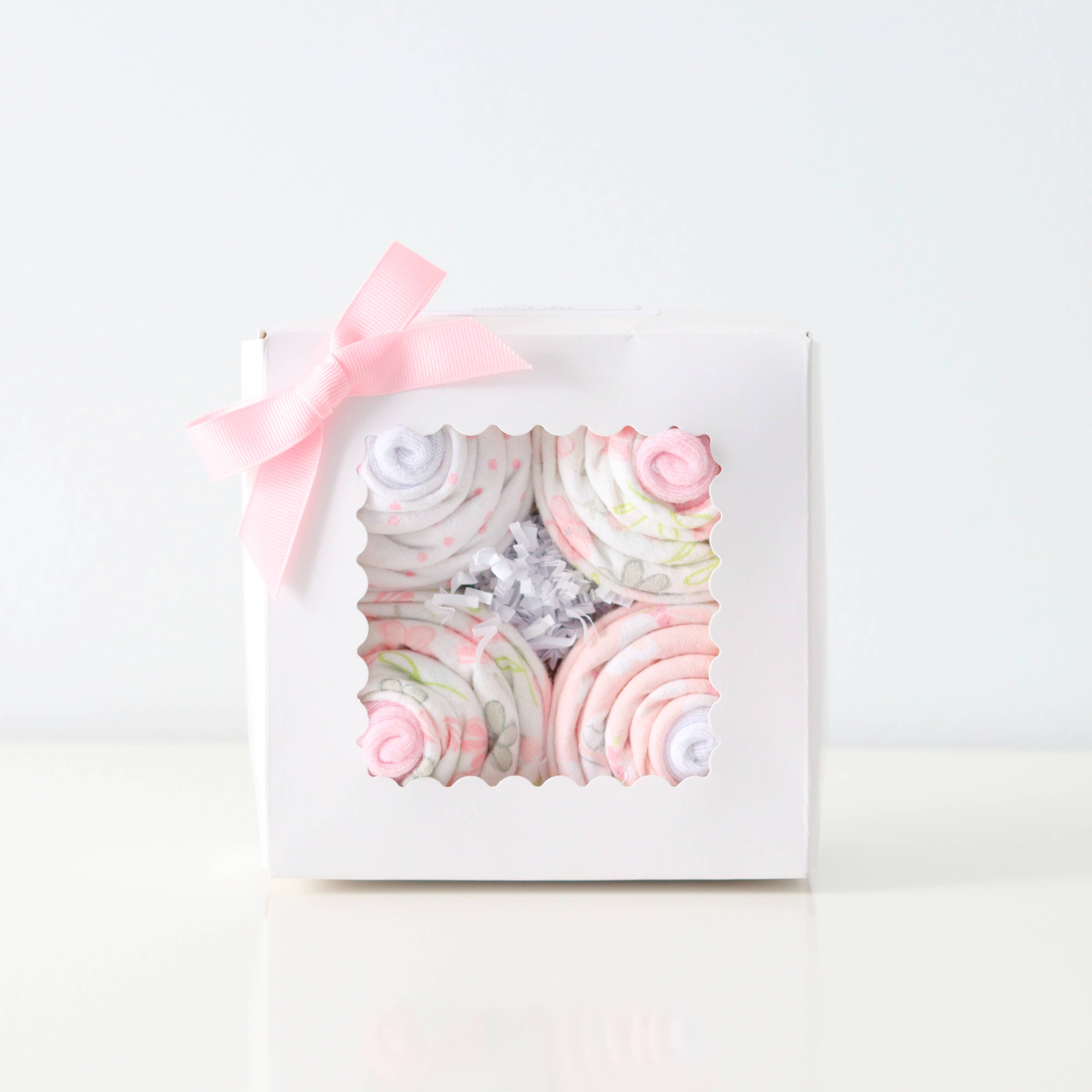 Baby Cupcake Gift Set - Receiving Blankets & Socks - Girl