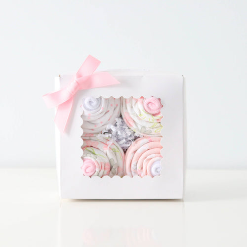 Baby Cupcake Gift Set - Receiving Blankets & Socks - Girl