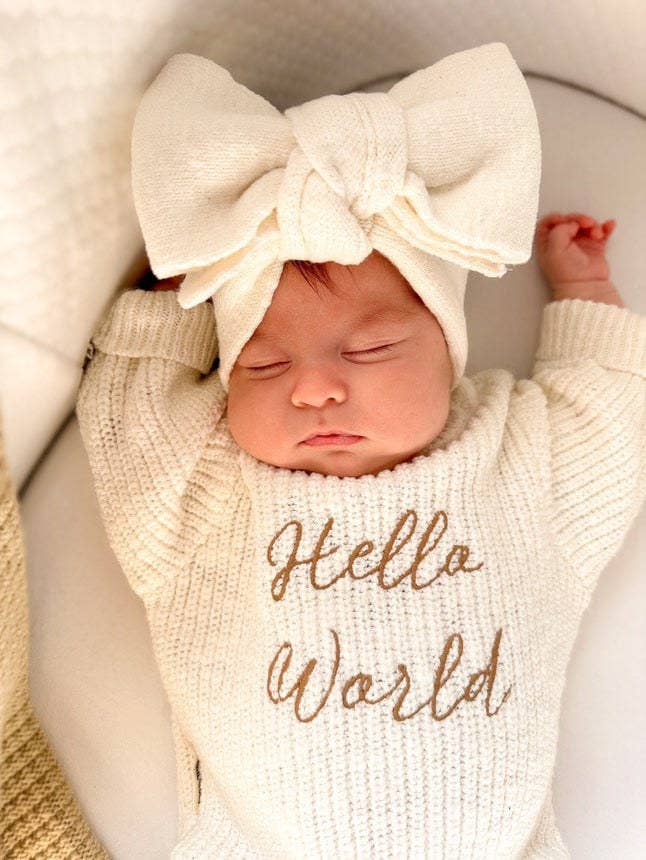 Knit Bow Headband | Textured Cloud
