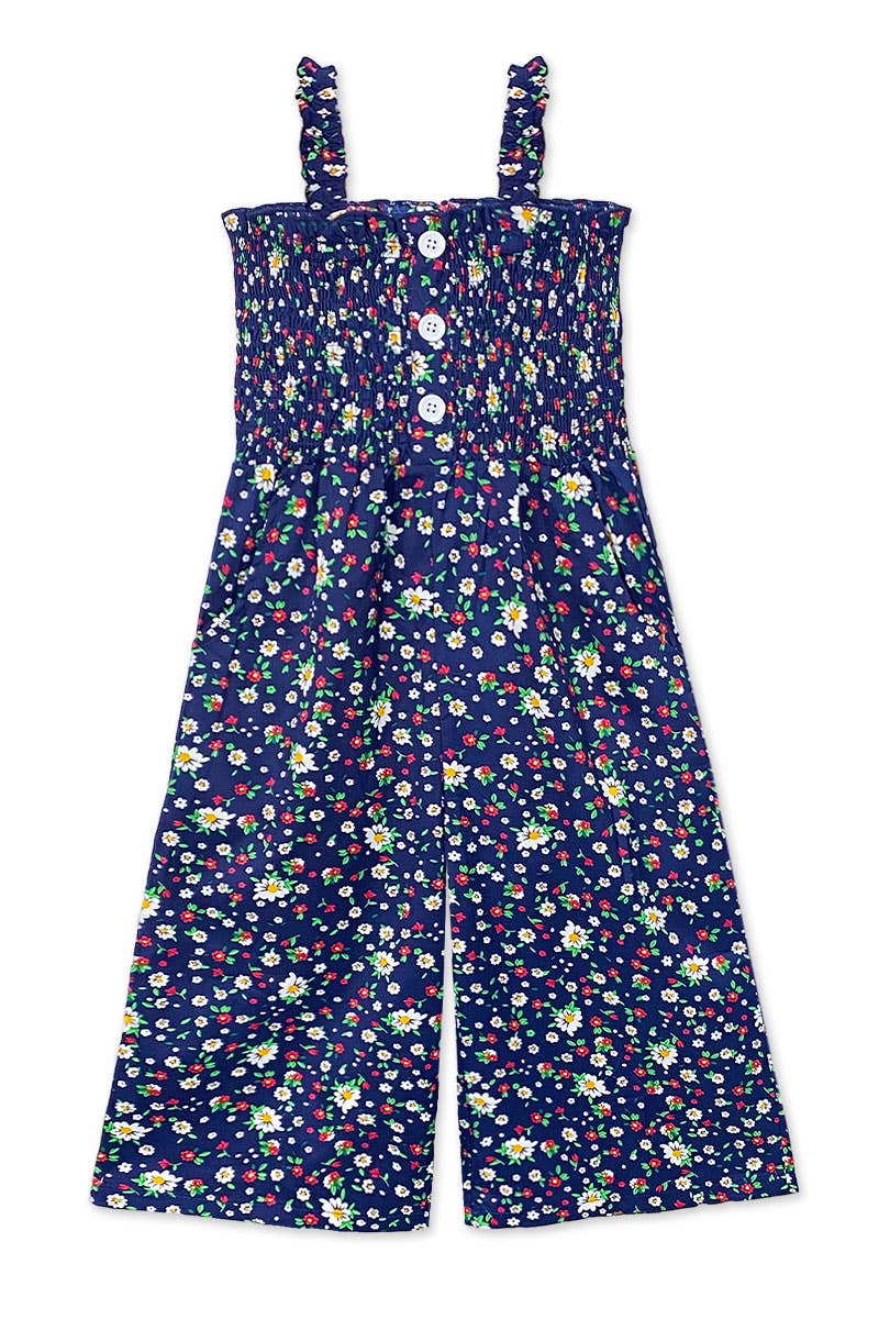 GKD-3103B-L31 Girl's Romper w/ Smocking & Side Pockets
