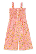 GKD-3103B-L34 Girl's Romper w/ Smocking & Side Pockets