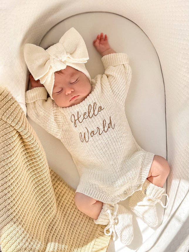 Knit Bow Headband | Textured Cloud