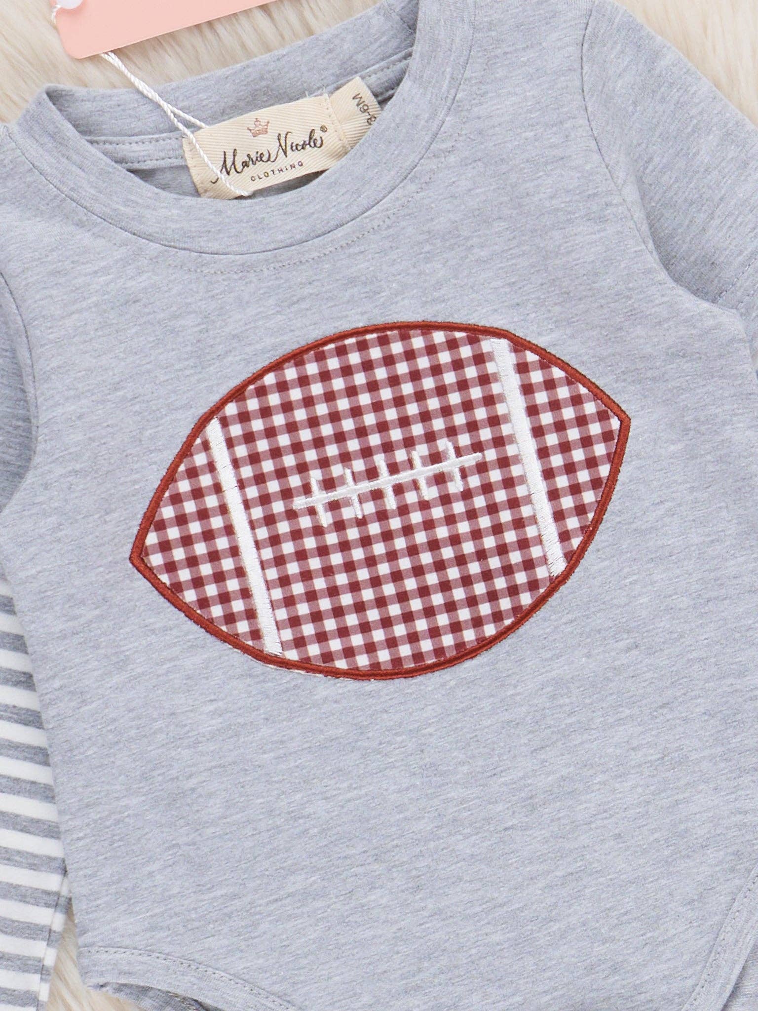 Hut Hut Hike Embroidered Football Onesie