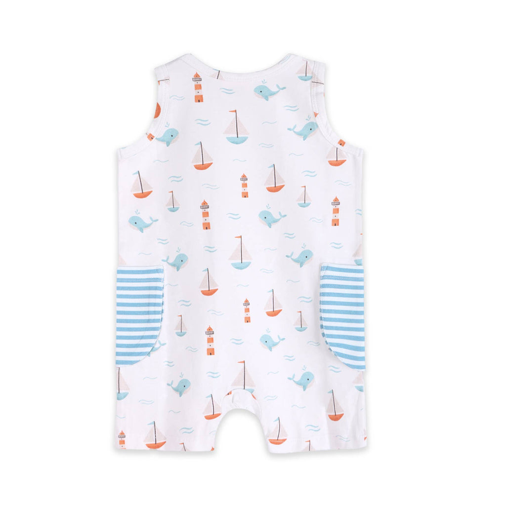 Sailboat Baby Shortie Romper (Organic Jersey)
