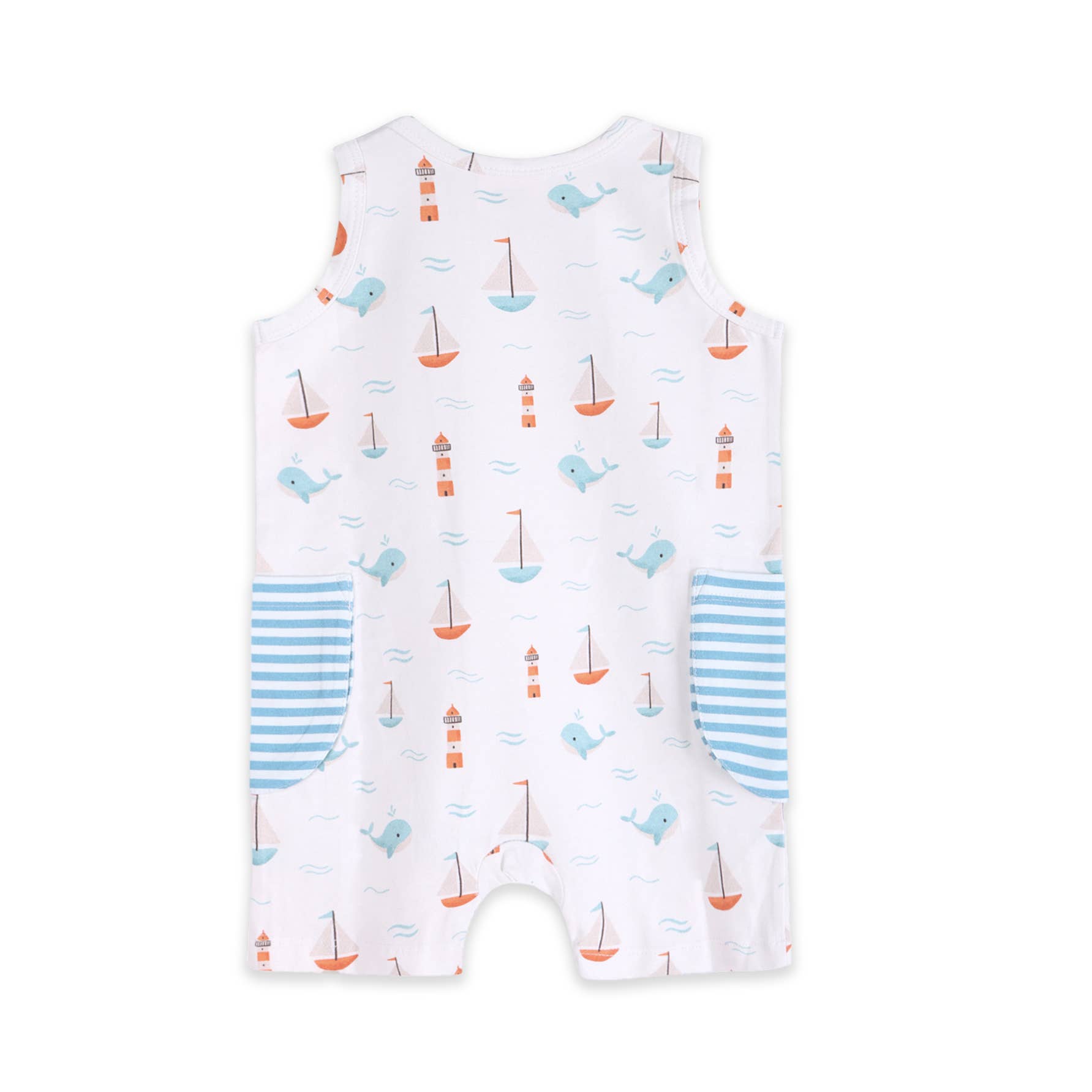 Sailboat Baby Shortie Romper (Organic Jersey)