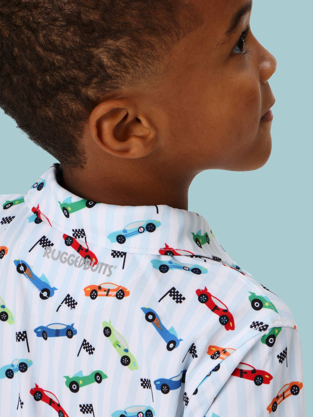 Boys Let's Roll Racecar Knit Short Sleeve Performance Polo