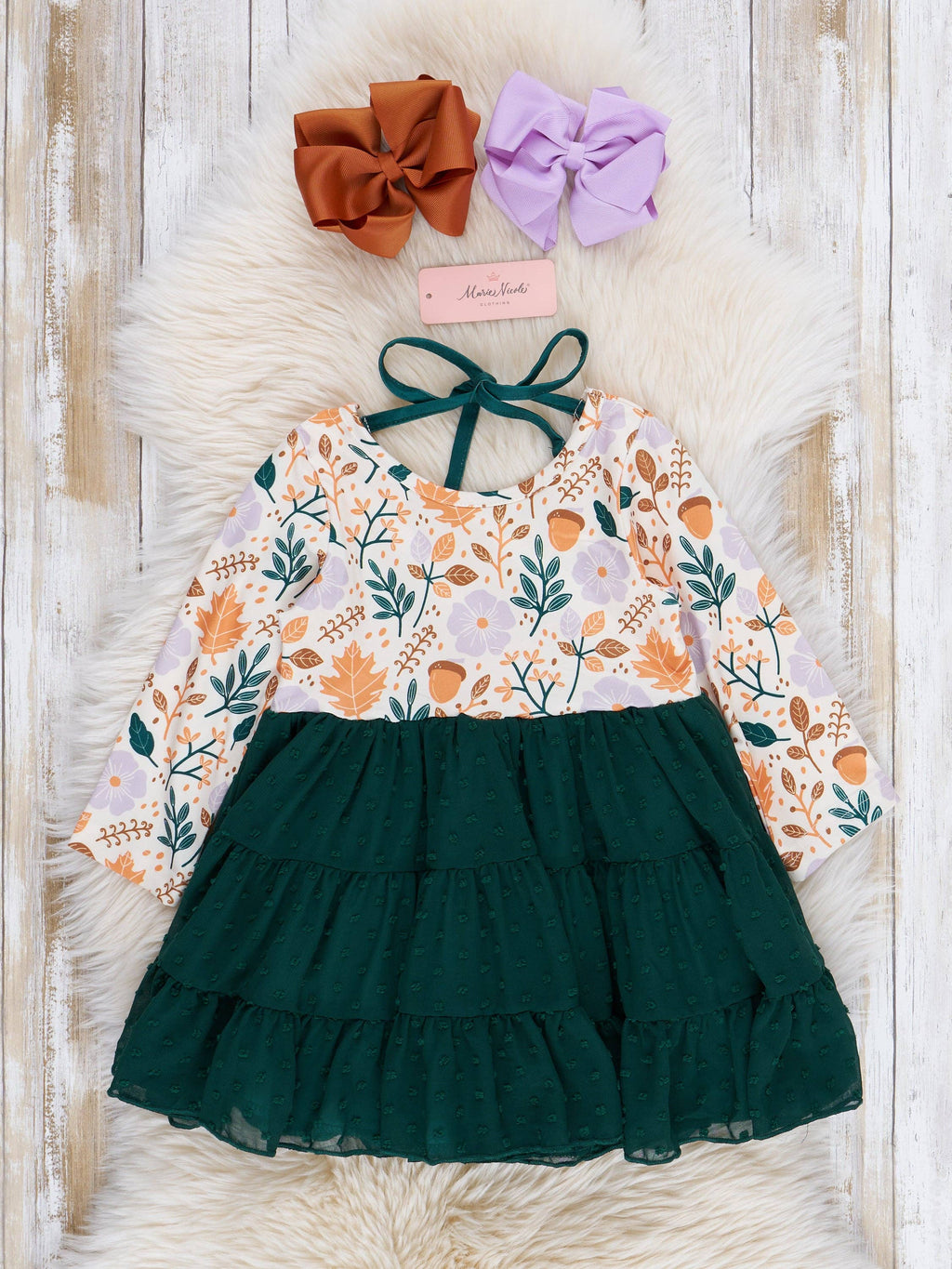Hunter Green Garden Tiered Swiss Dot Dress