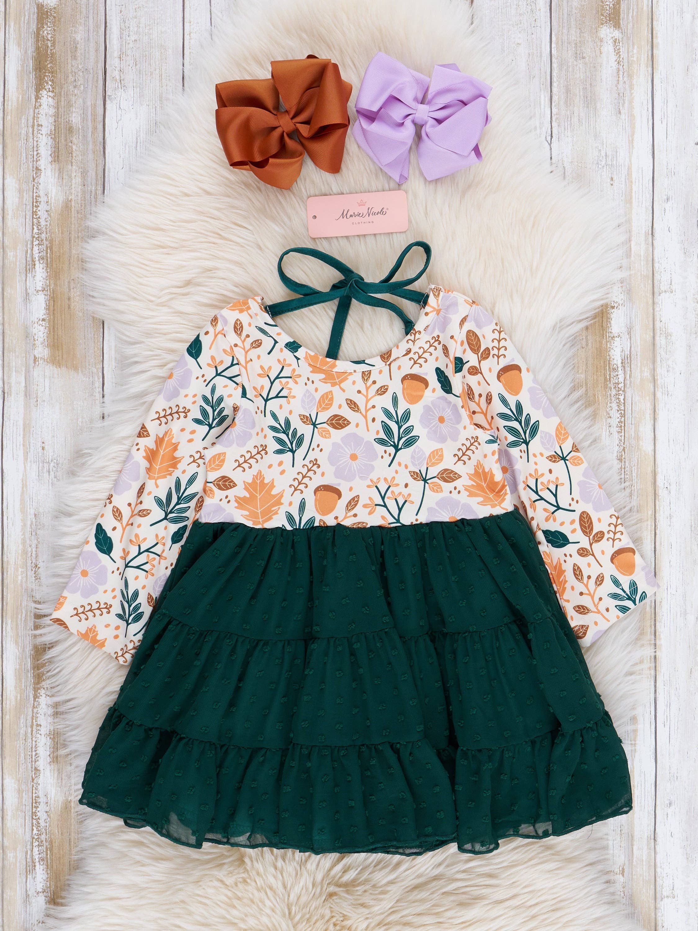 Hunter Green Garden Tiered Swiss Dot Dress