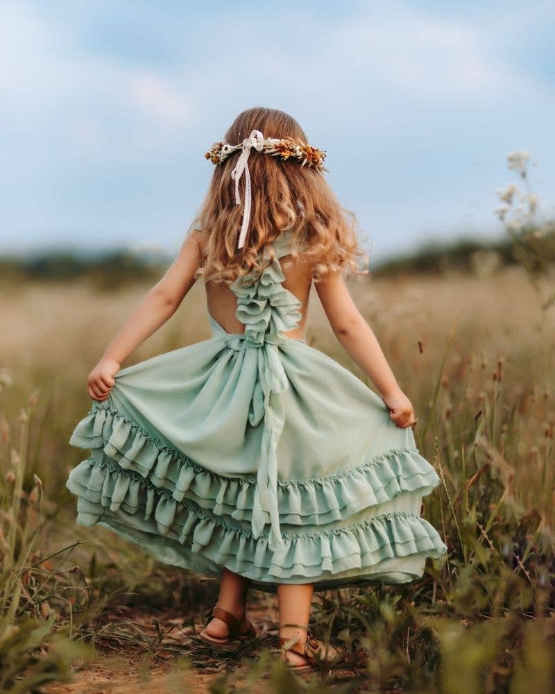 Mommy and Me Nellie Ruffle Maxi Dress - Sage