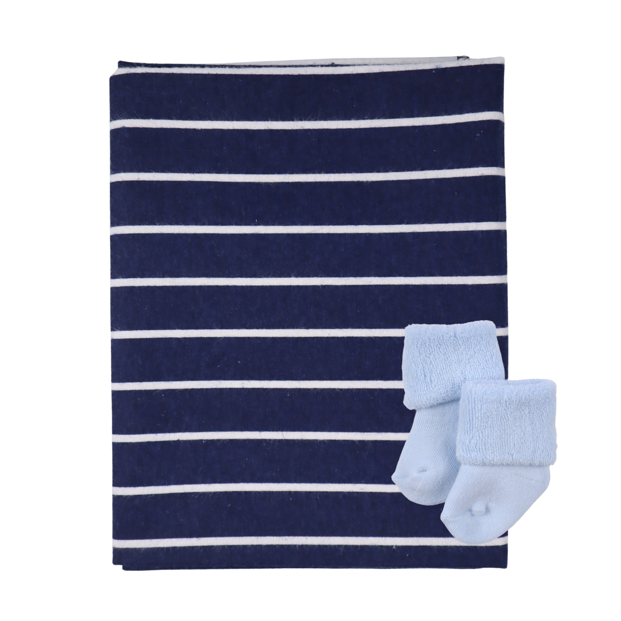 Baby Receiving Blanket & Sock Single Cupcake Navy