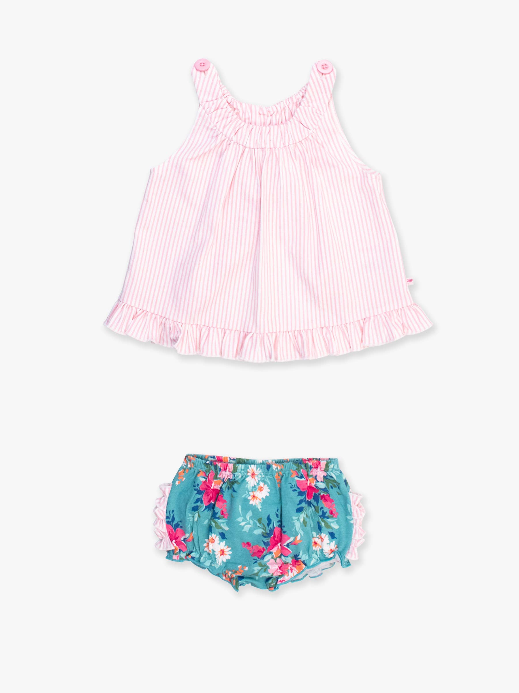 Baby Girls Fancy Me Floral Knit Swing Top & Ruffle Bloomer Set
