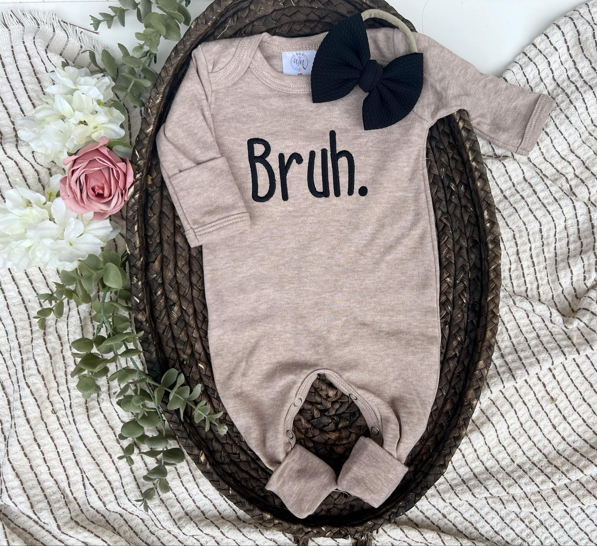 Baby Romper | Mocha Brown Baby Outfit -Bruh
